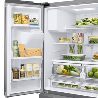 new-ice-maker-ice-max--l-door-bins-flip-up-shelf-lighting silver