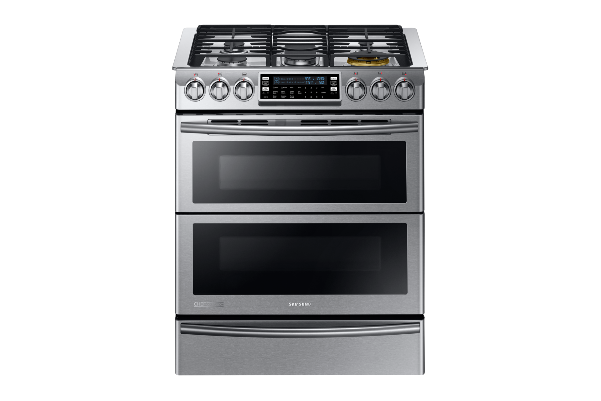 NY58J9850WS Cuisinière au gaz de 5,8 pi³ avec technologie biénergie