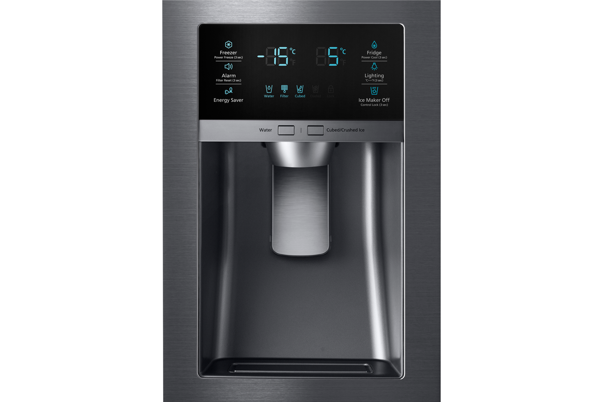 RF25HMEDBSG Black Stainless French Door Refrigerator with Twin Cooling