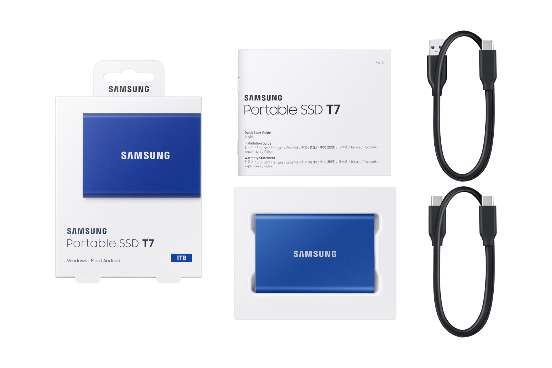 Portable SSD T7 USB 3.2 1TB (Indigo Blue) | Samsung Canada