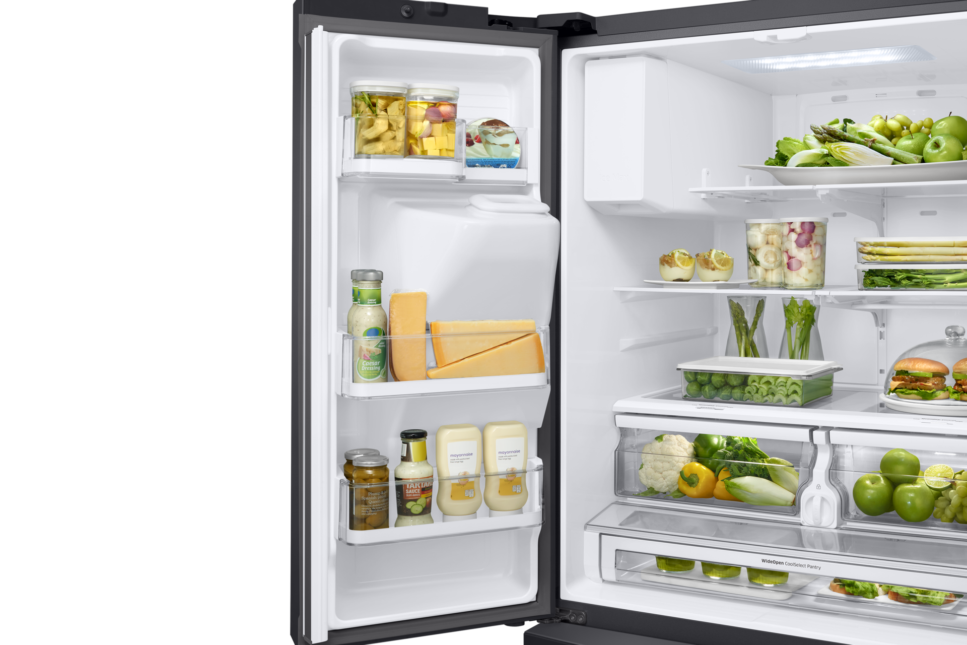 new-ice-maker-ice-max--l-door-bins-flip-up-shelf-lighting black