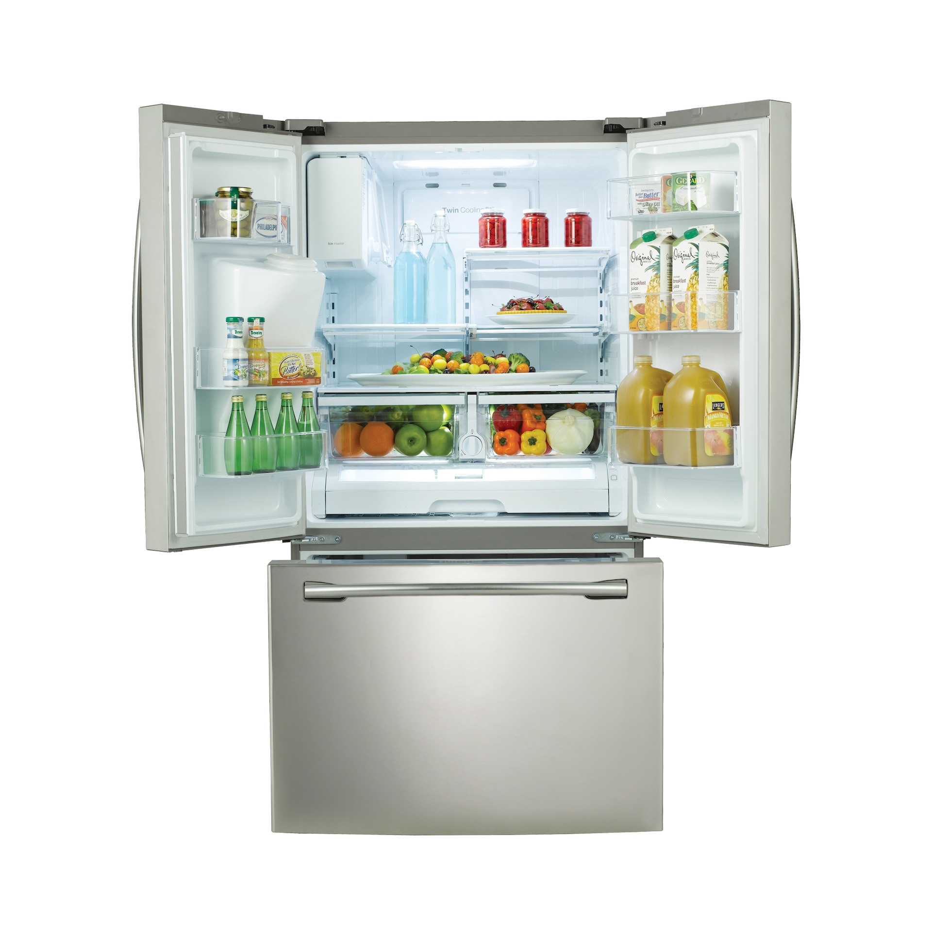 Samsung RF263BEAESR, 24.6 cu. ft., 3-Door French Door Refrigerator ...