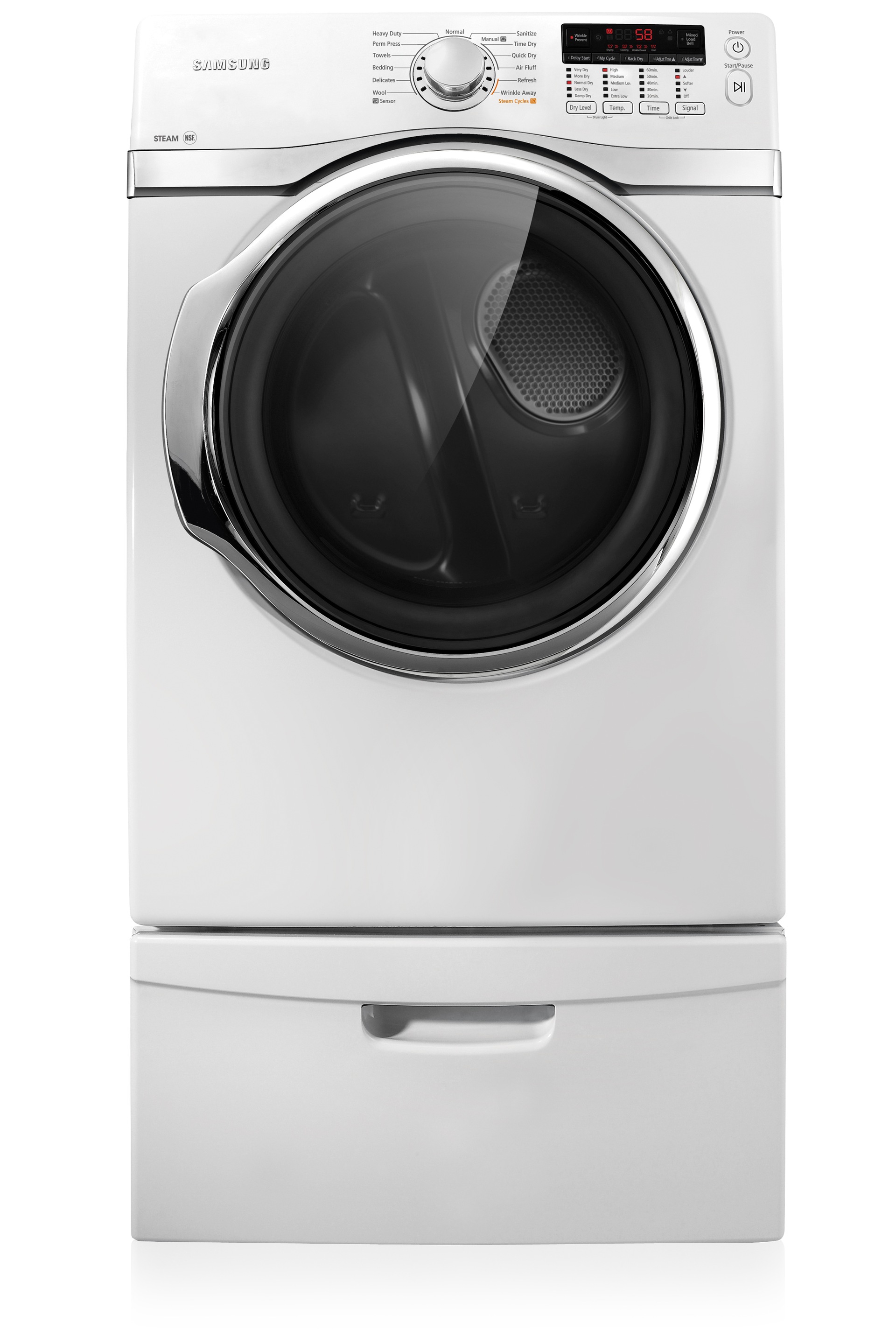 DV393GTPAWR 7.4 cu.ft King-Size Capacity Gas Front-Load Dryer (White