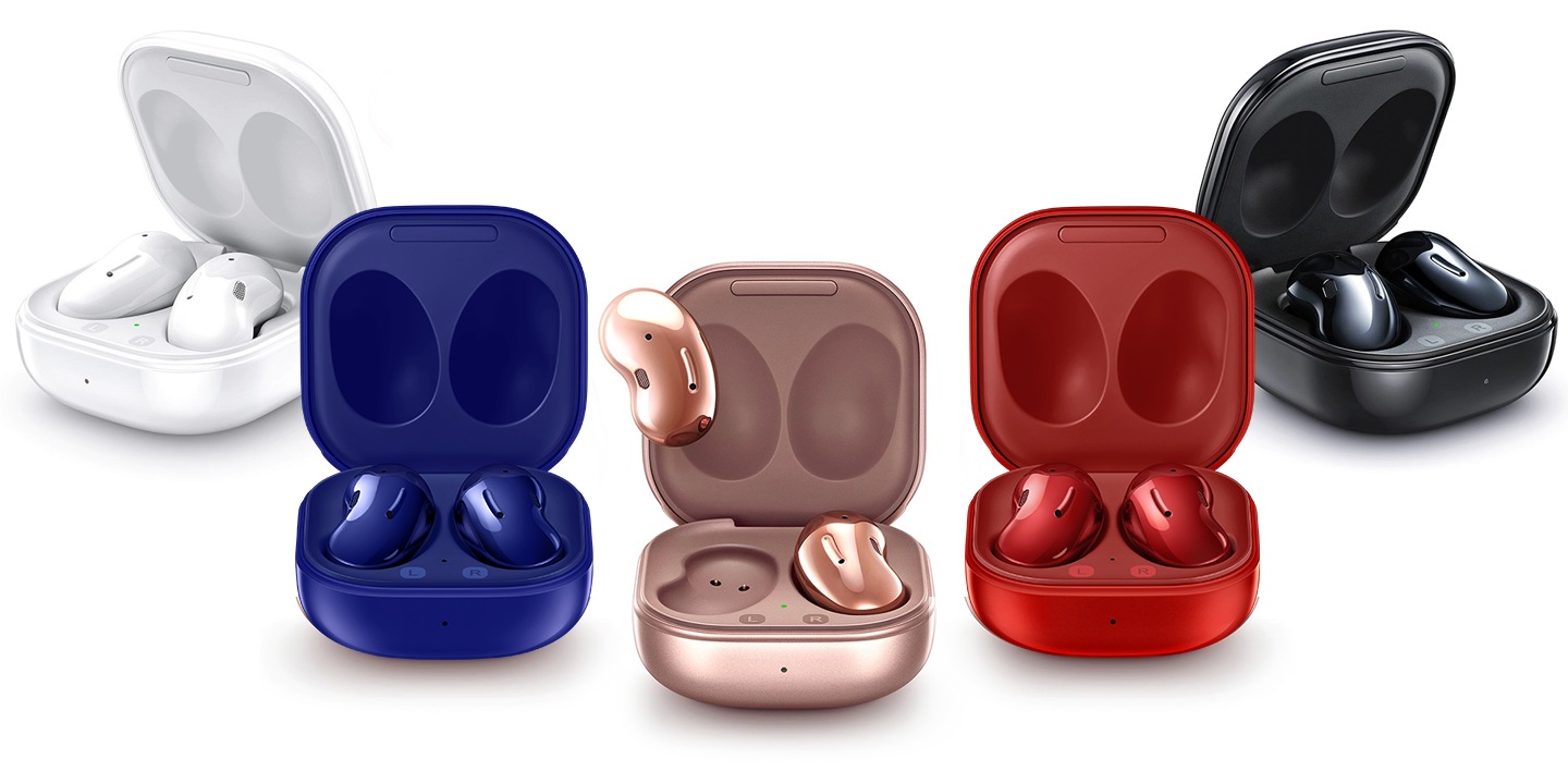 Die Galaxy Buds Live sind in den drei verfügbaren Farben zu sehen:  Mystic Bronze, Mystic White und Mystic Black