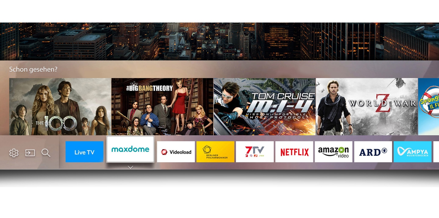 Die Smart Hub Oberfläche 'Eden' auf einem Samsung TV
