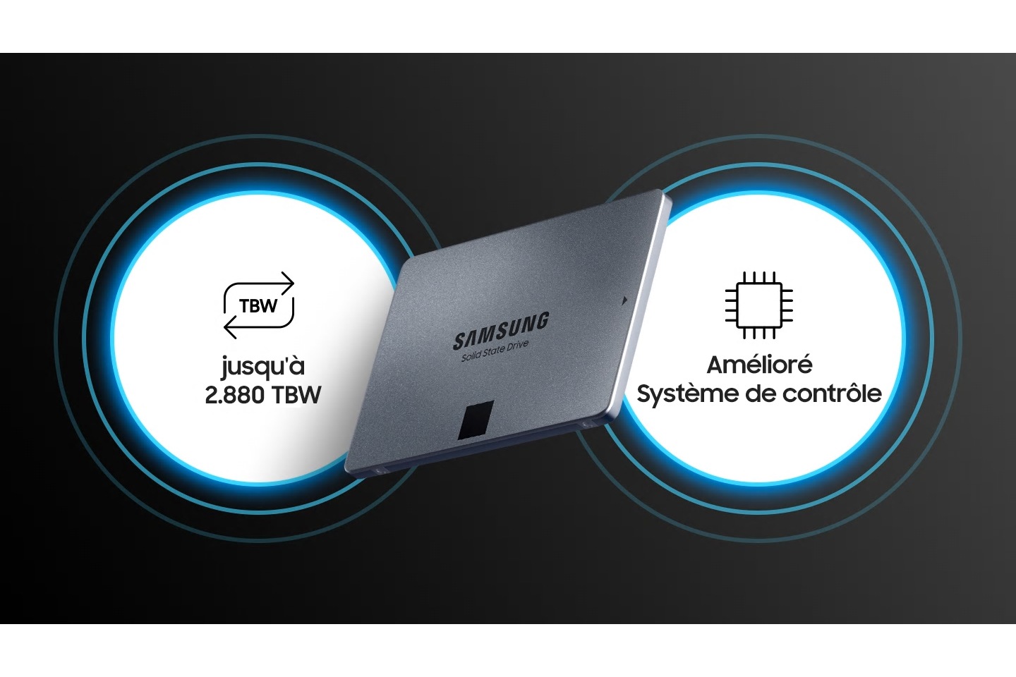 SSD 2To Samsung 870 QVO MZ-77Q2T0BW SATA 560Mo/s 530Mo/s