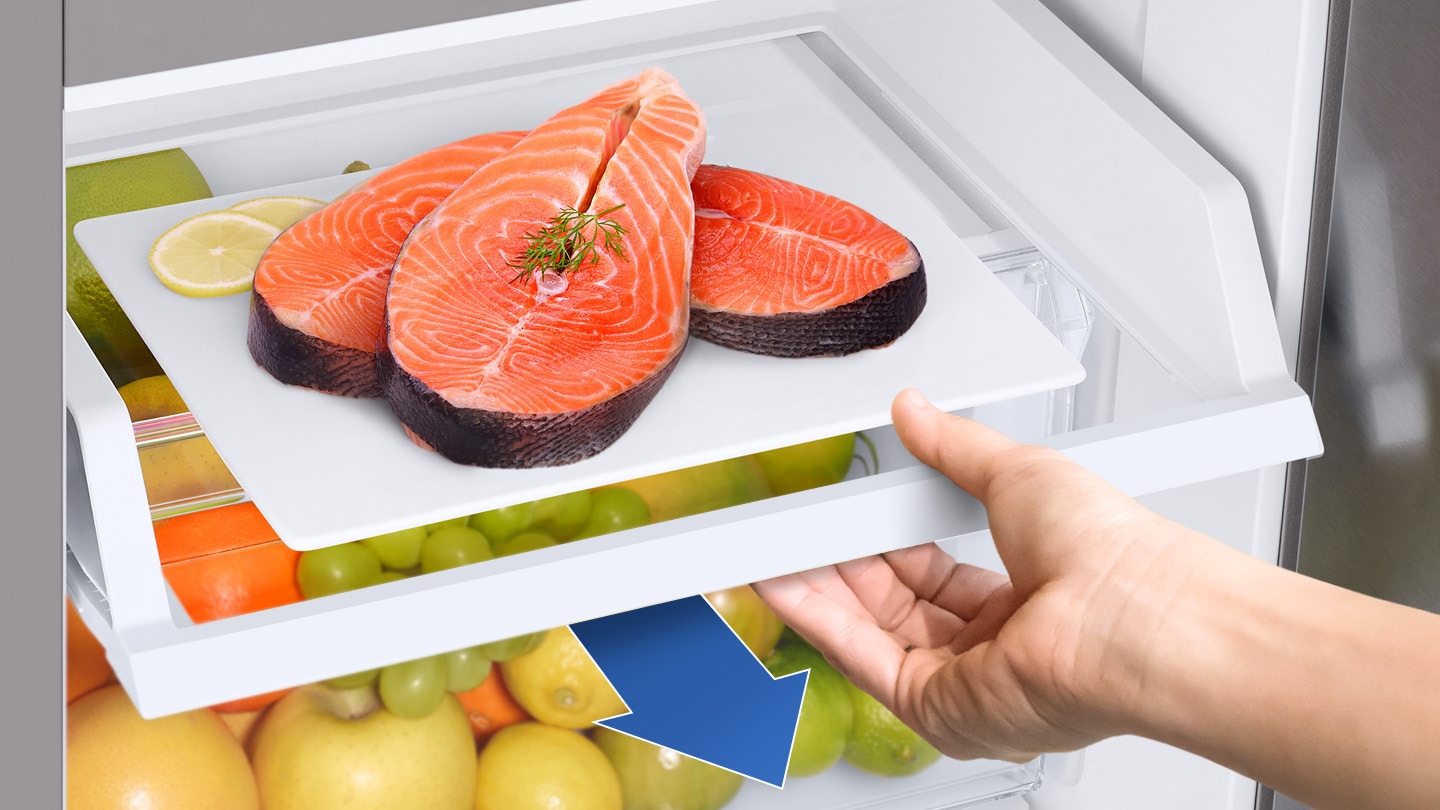 Alcanza fácilmente los alimentos que estén al fondo del refrigerador