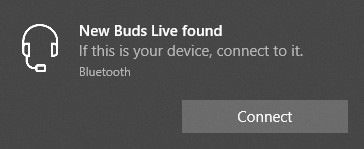 Mostrar la interfaz de usuario de nuevos Buds Live al encontrar conexión