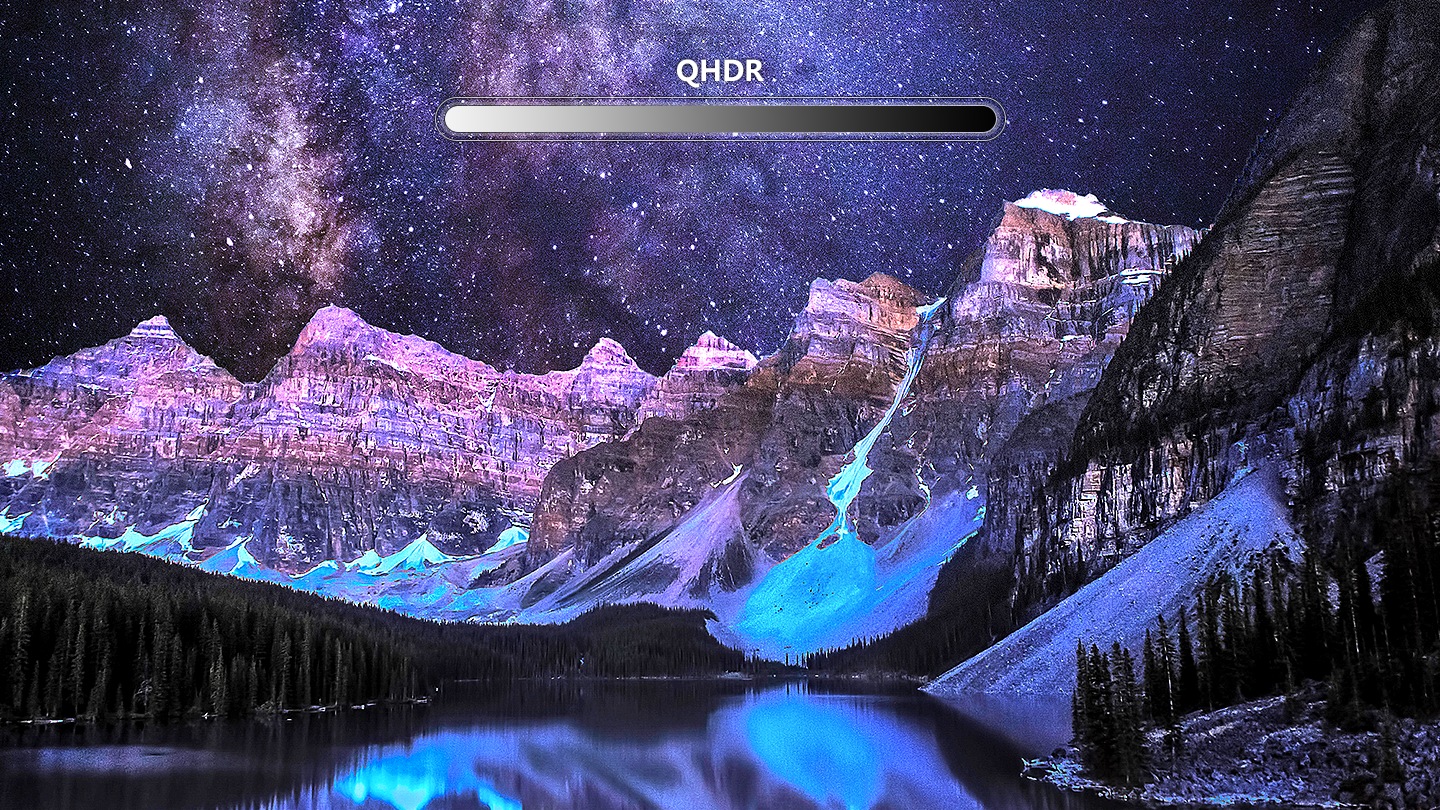 QLED的QHDR 12X 可提供更大的对比度，并有效提升亮度。精致画面，点亮您的客厅。