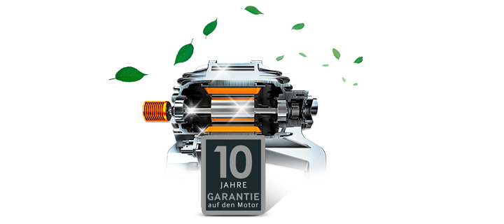 Digital Inverter Motor mit 10 Jahren Garantie â langlebig, sparsam und leistungsstark.