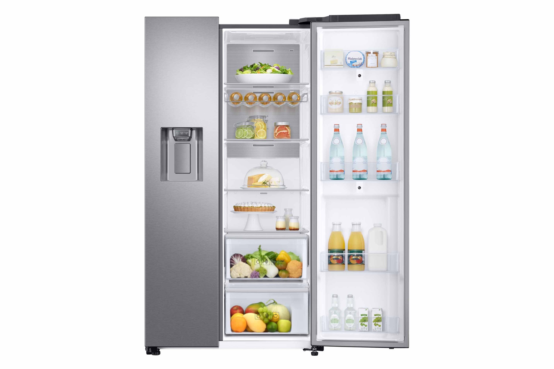 Front right door open with food silver