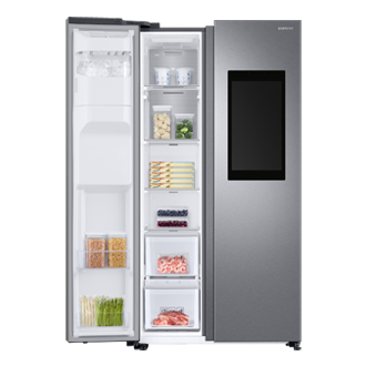 Front left door open with food silver