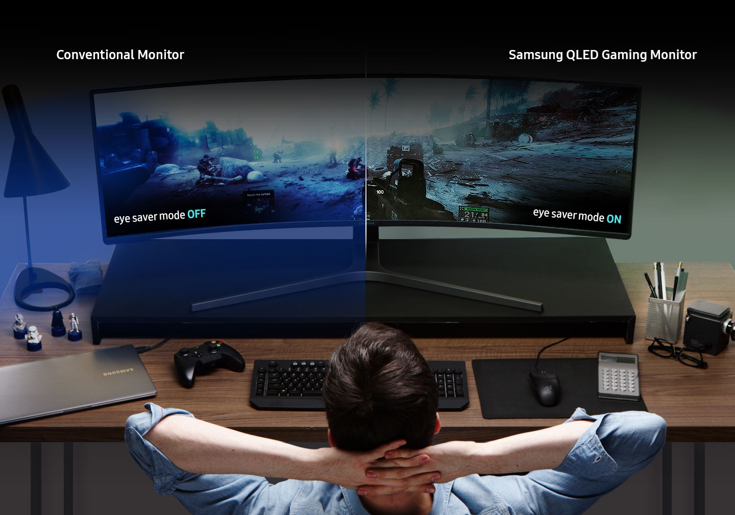 SAMSUNG LC49HG90DMMXZN 49-Inch Super Ultra-wide (3840x1080) VA 144Hz 1Ms Curved Gaming Monitor