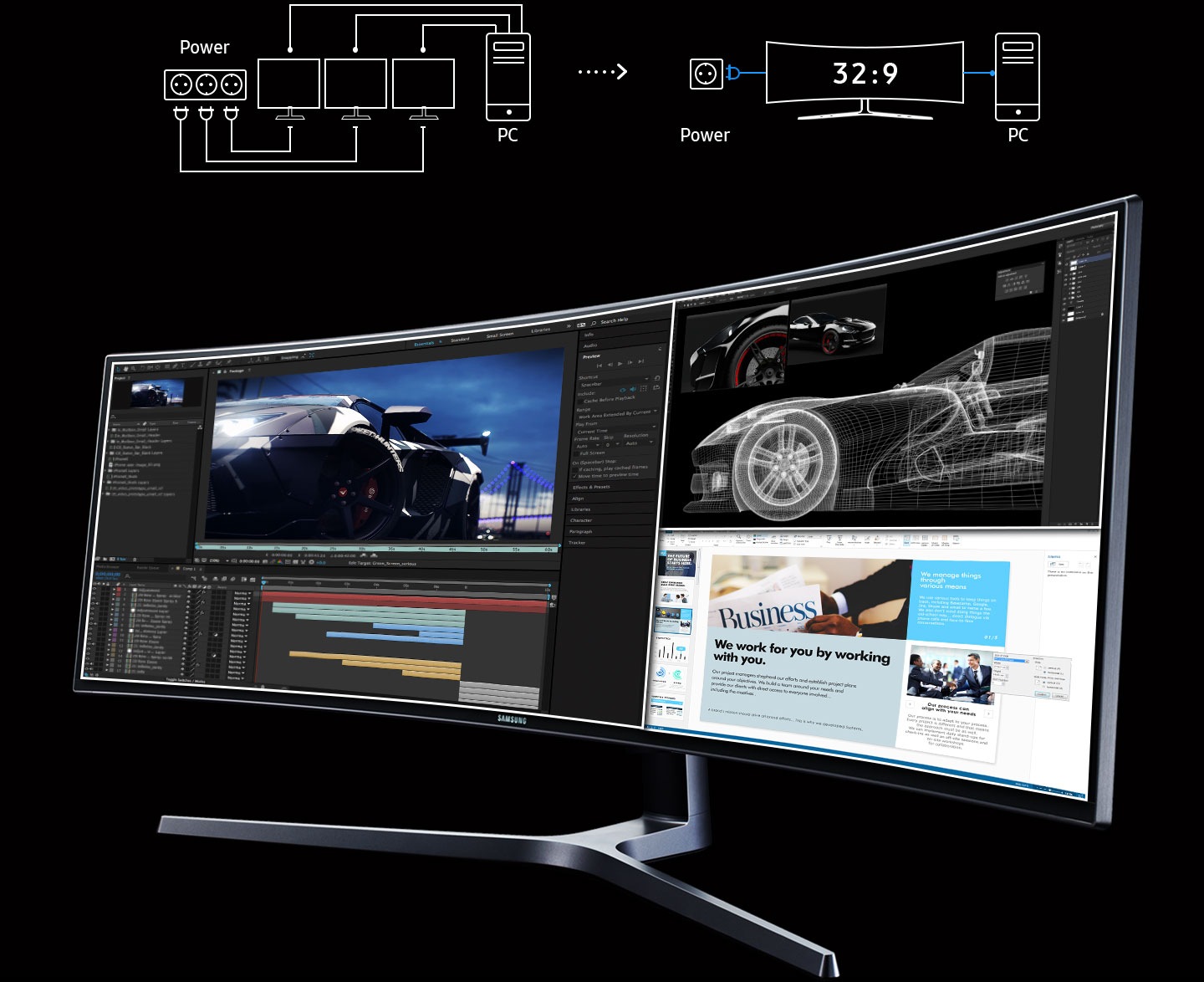 SAMSUNG LC49HG90DMMXZN 49-Inch Super Ultra-wide (3840x1080) VA 144Hz 1Ms Curved Gaming Monitor