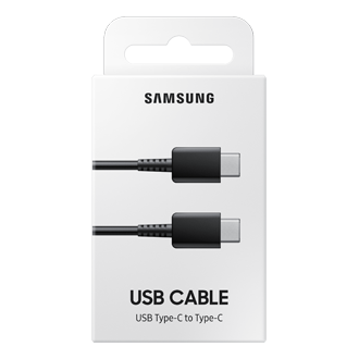 Samsung Original Galaxy USB-C Cable (USB-C to USB-C) Black and White  (EP-DA705BB