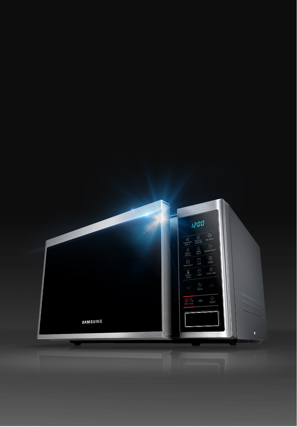 Microondas Samsung MG23J5133AKEC de 800W con Grill – Electrochollo  Antequera