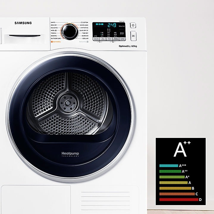 SAMSUNG Secadora Bomba de Calor Samsung 9 kg con Heatpump DV90TA040BE/ZS