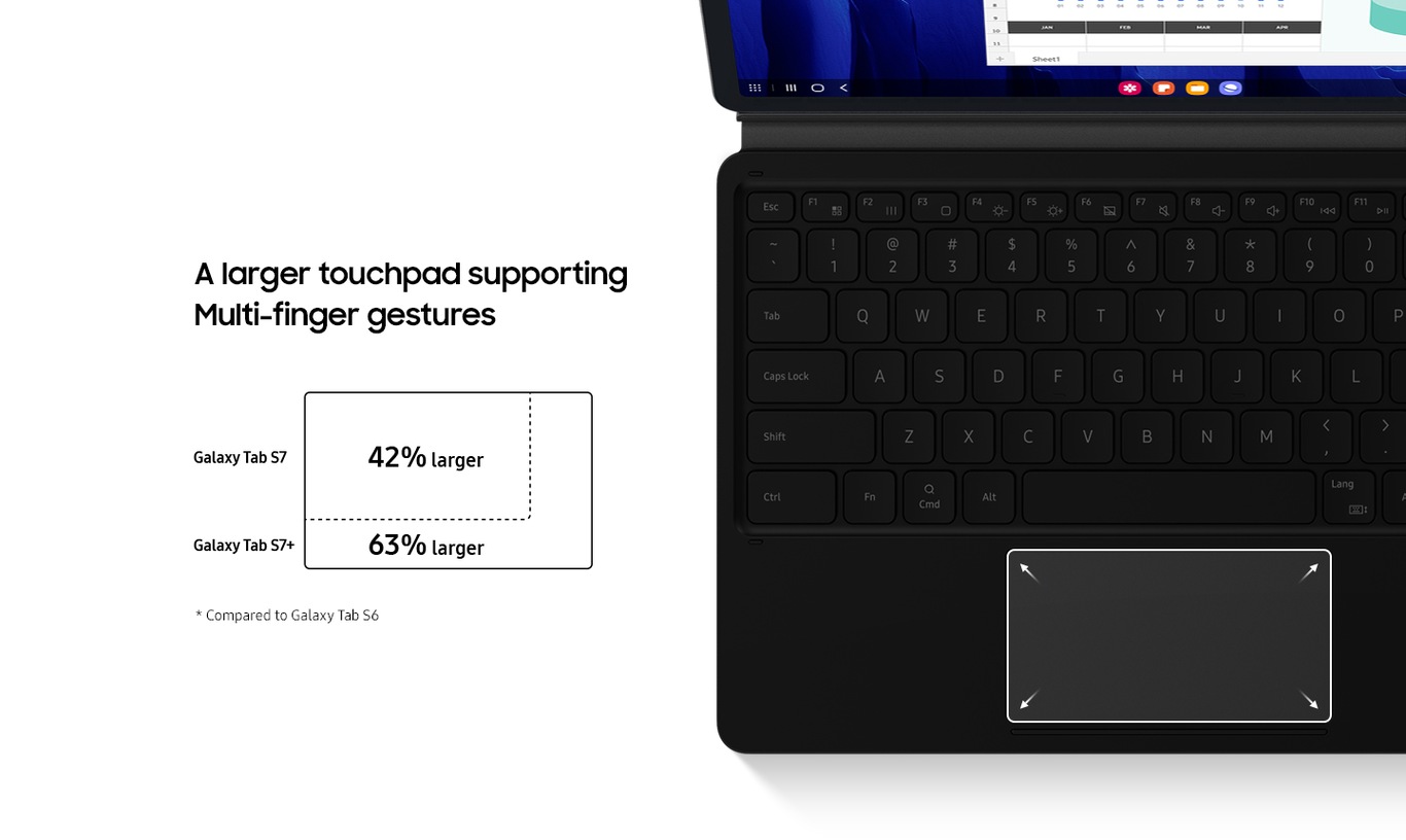 Galaxy Tab S7+ Book Cover Keyboard | Samsung España