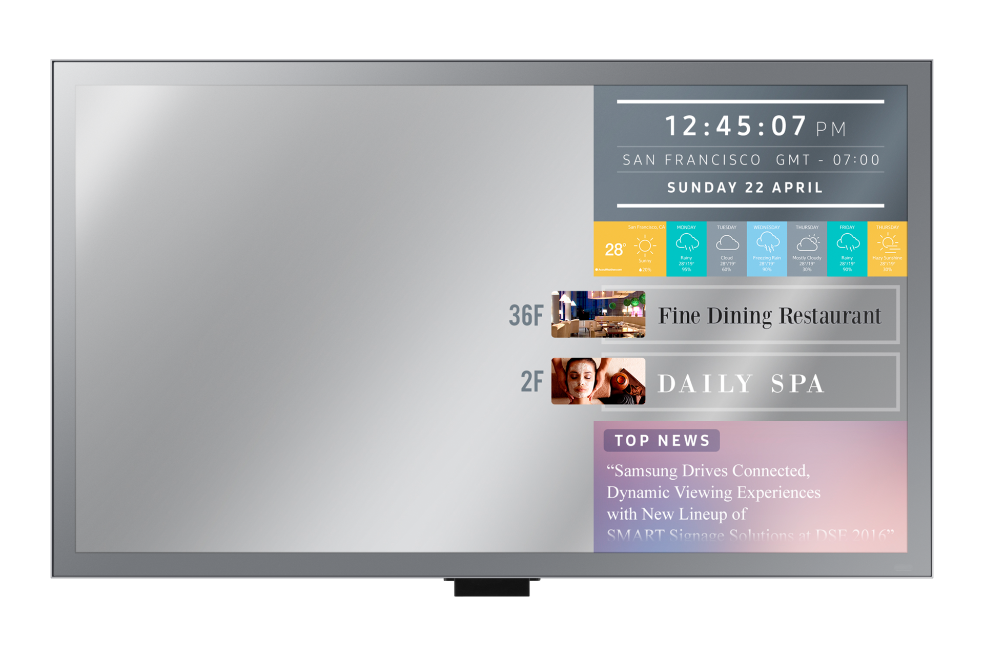 Pantalla Espejo Mle Serie 55 Lh55mleplsc En Samsung Empresas Espana