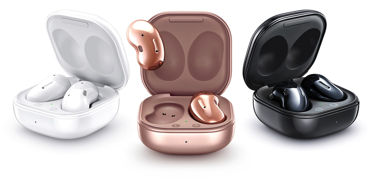 3 colores expuestos por Galaxy Buds Live “Mystic Bronze, Mystic White y Mystic Black”