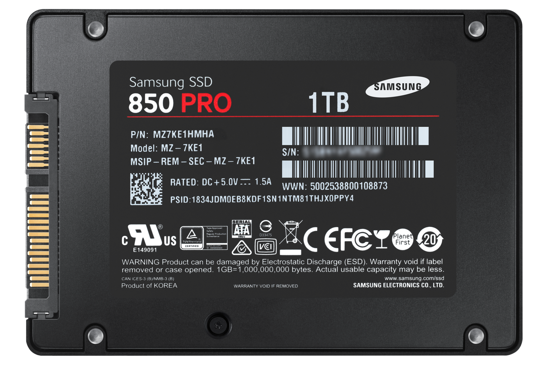 SSD 850 PRO SATA III 2.5 tuumaa 1 TB MZ 7KE1T0BW Samsung