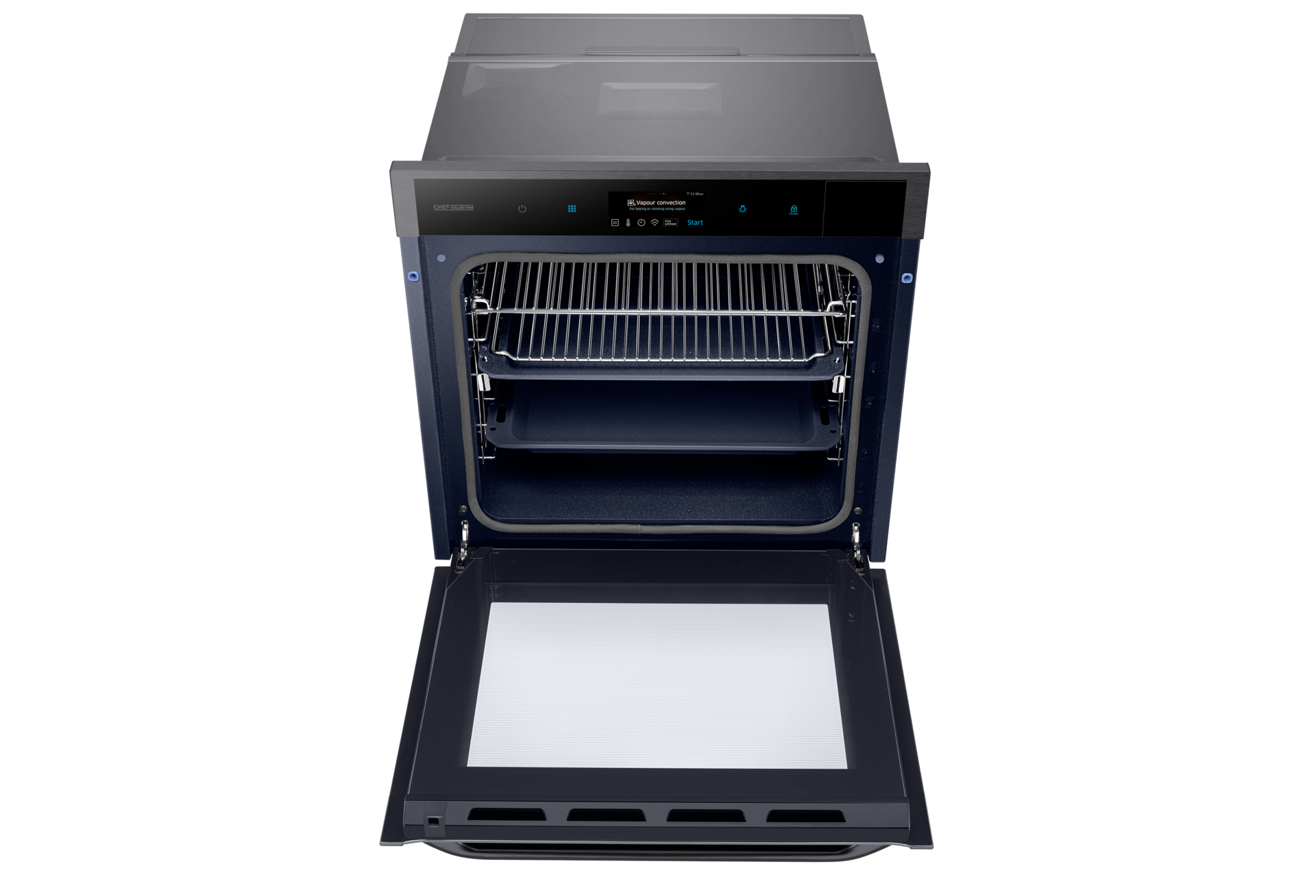 front-over-open black