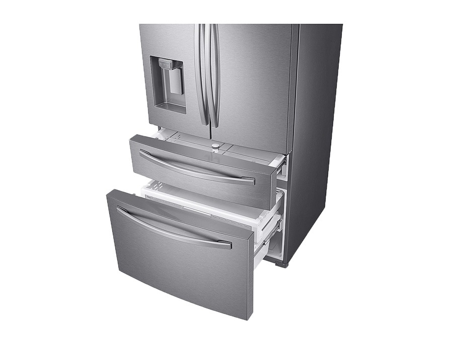 silver freezer open