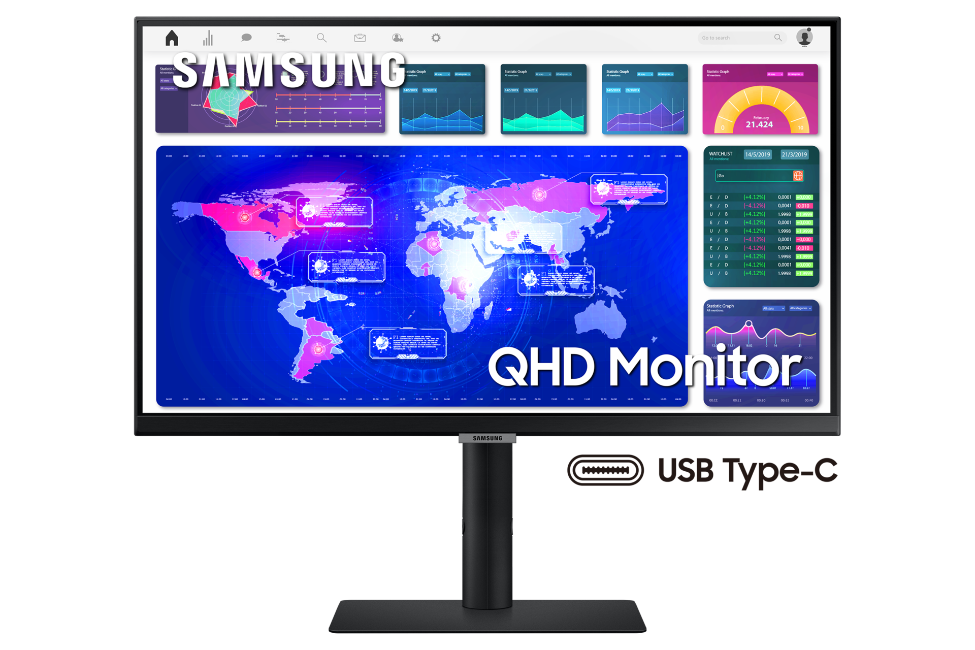 S60UA 24" QHD Monitor With IPS Panel And USB Type-C | Samsung Business ...