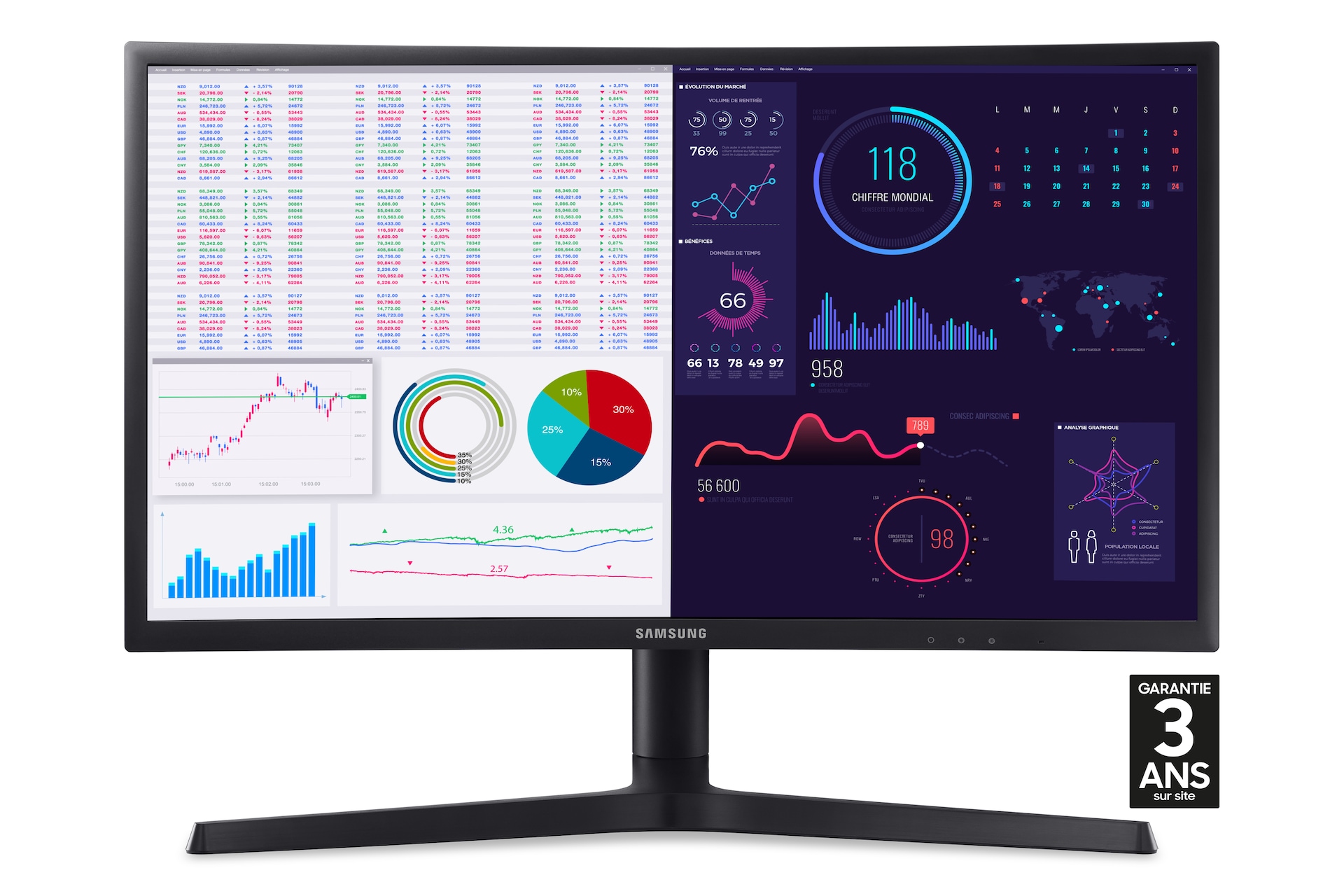 Moniteur 24 pouces CURVED Full HD serie 3