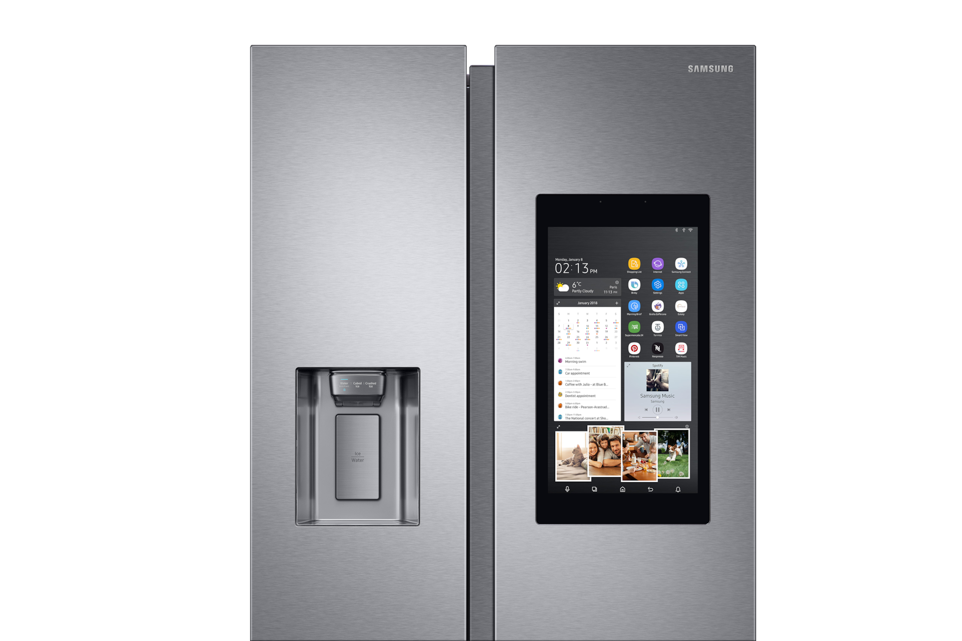Réfrigérateur Family Hub SidebySide 593L, Inox Premium Samsung FR
