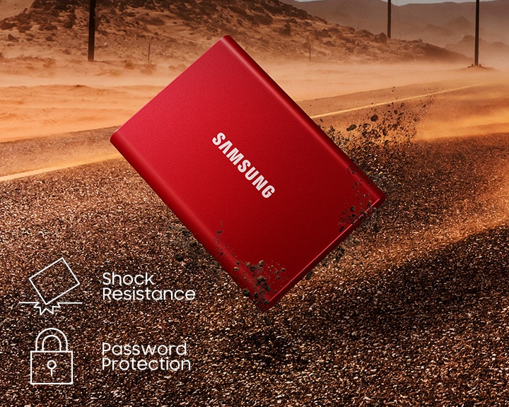SAMSUNG Disque dur externe SSD portable T7 1 TB Rouge (MU-PC1T0R/WW) –  MediaMarkt Luxembourg