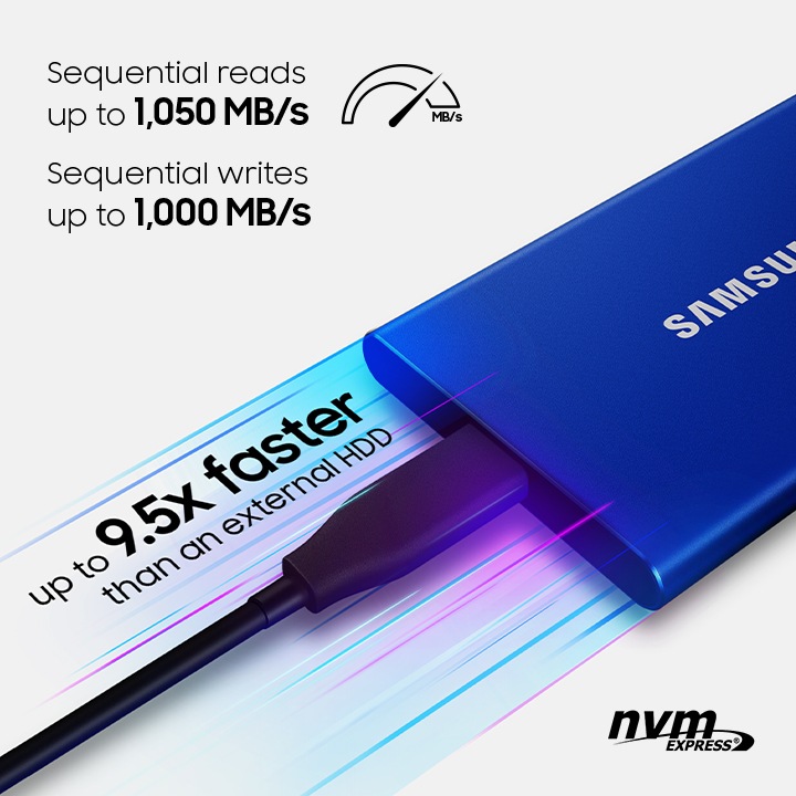Disque dur Samsung SSD Externe T7 500Go rouge - DARTY Réunion