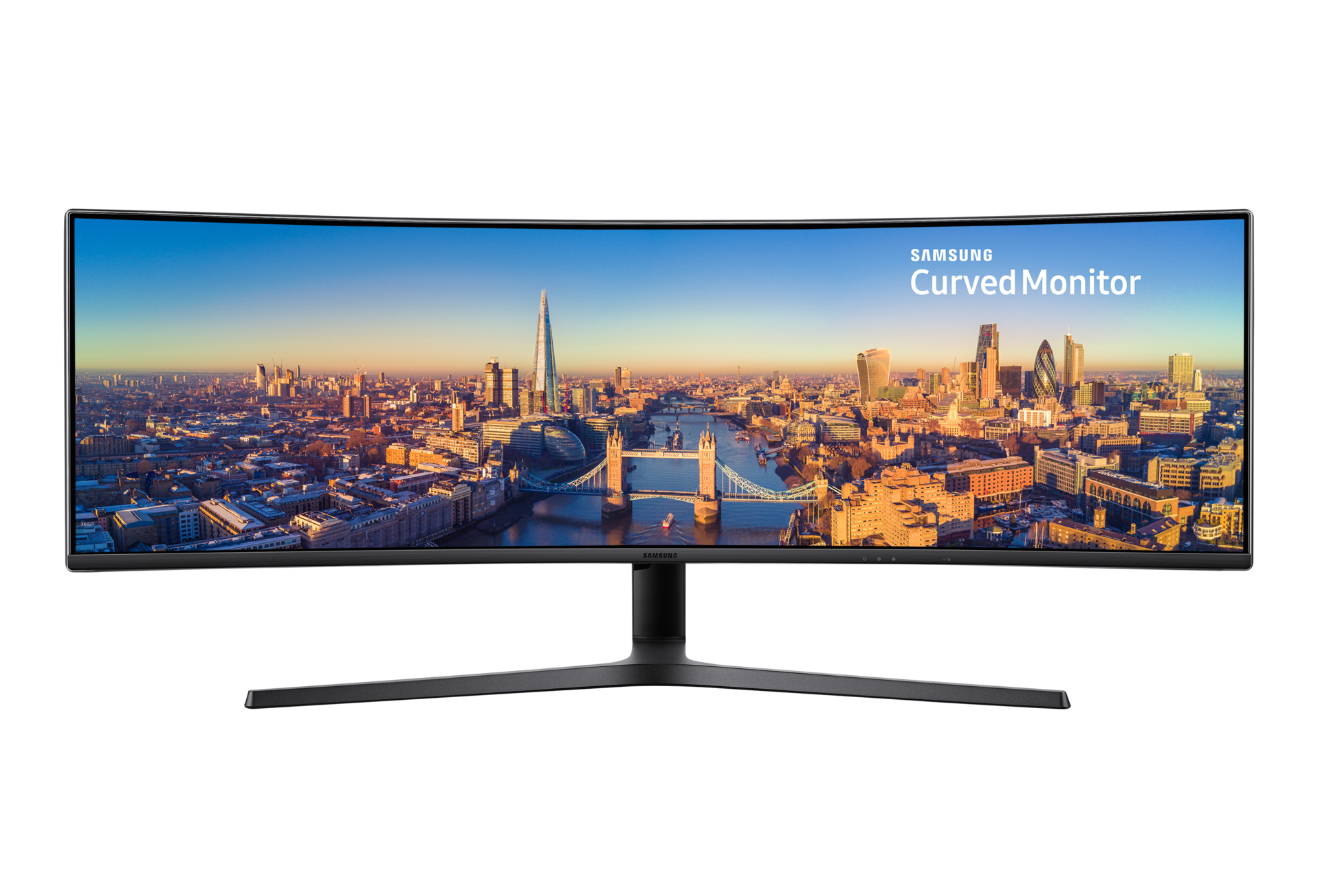 Moniteur professionnel Samsung incurvé 49 pouces. Technologie Dual QHD.  Connexion USB-C et LAN. Haut-parleurs intégrés