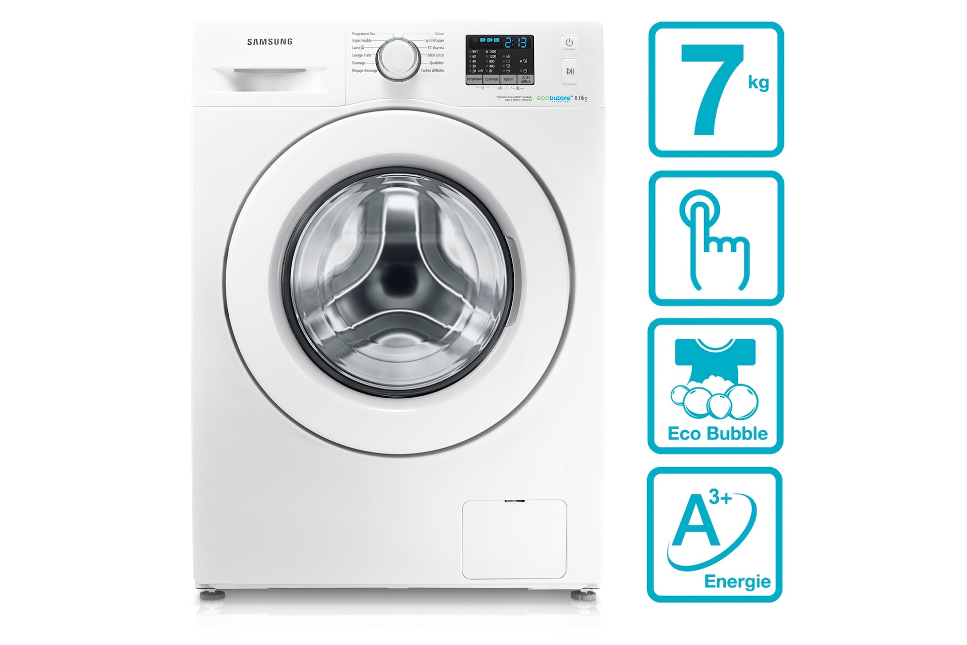 Machine à Laver SAMSUNG Eco Bubble A+++ 7Kg 1400Tr WW70J3467KW1