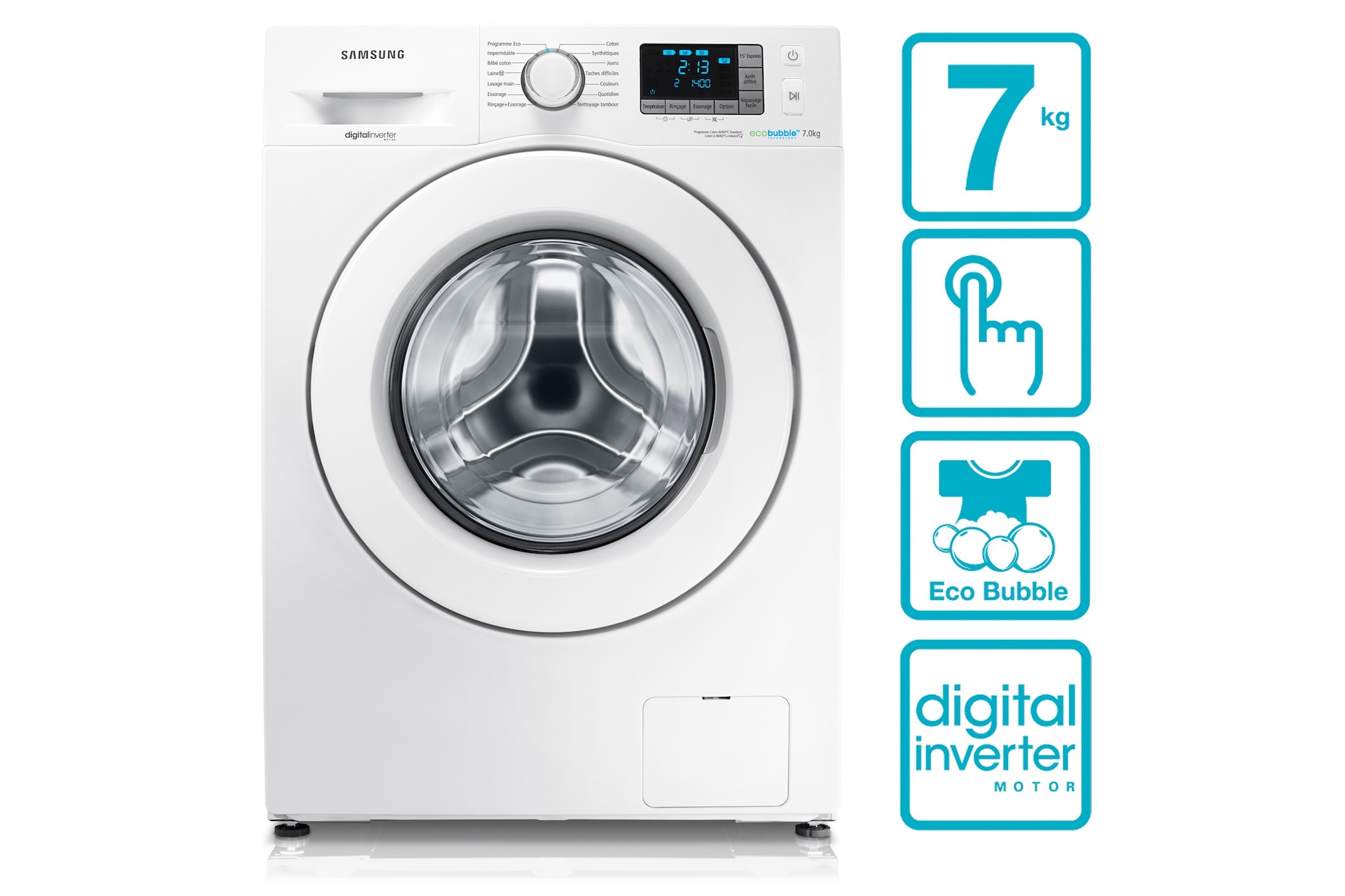 Lave-linge Eco Bubble & moteur Digital Inverter, 7kg - WF70F5E5U4W