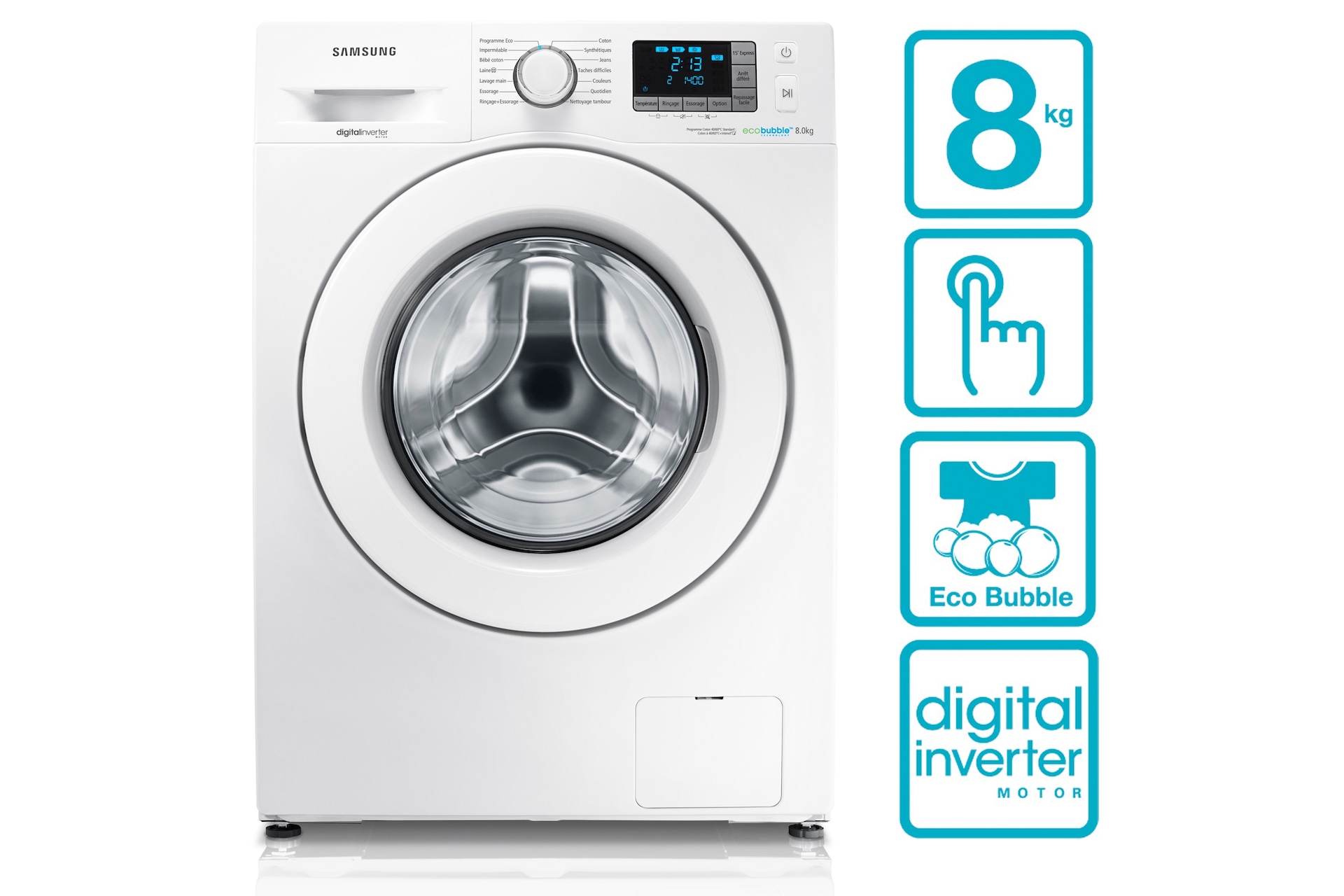 Lave-linge Eco Bubble & moteur Digital Inverter, 8kg - WF80F5E3U4W