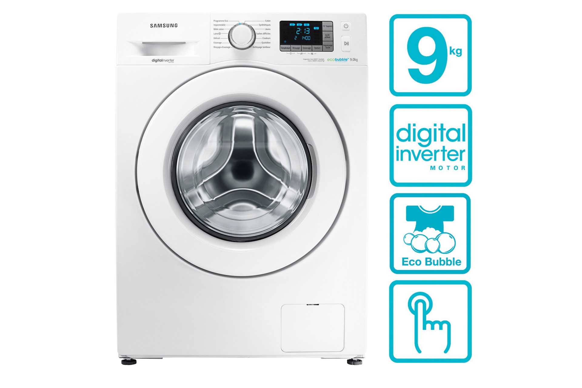 Lave-linge ecobubble SAMSUNG 9kg - WW90T634DLH - Indice de Réparabilité