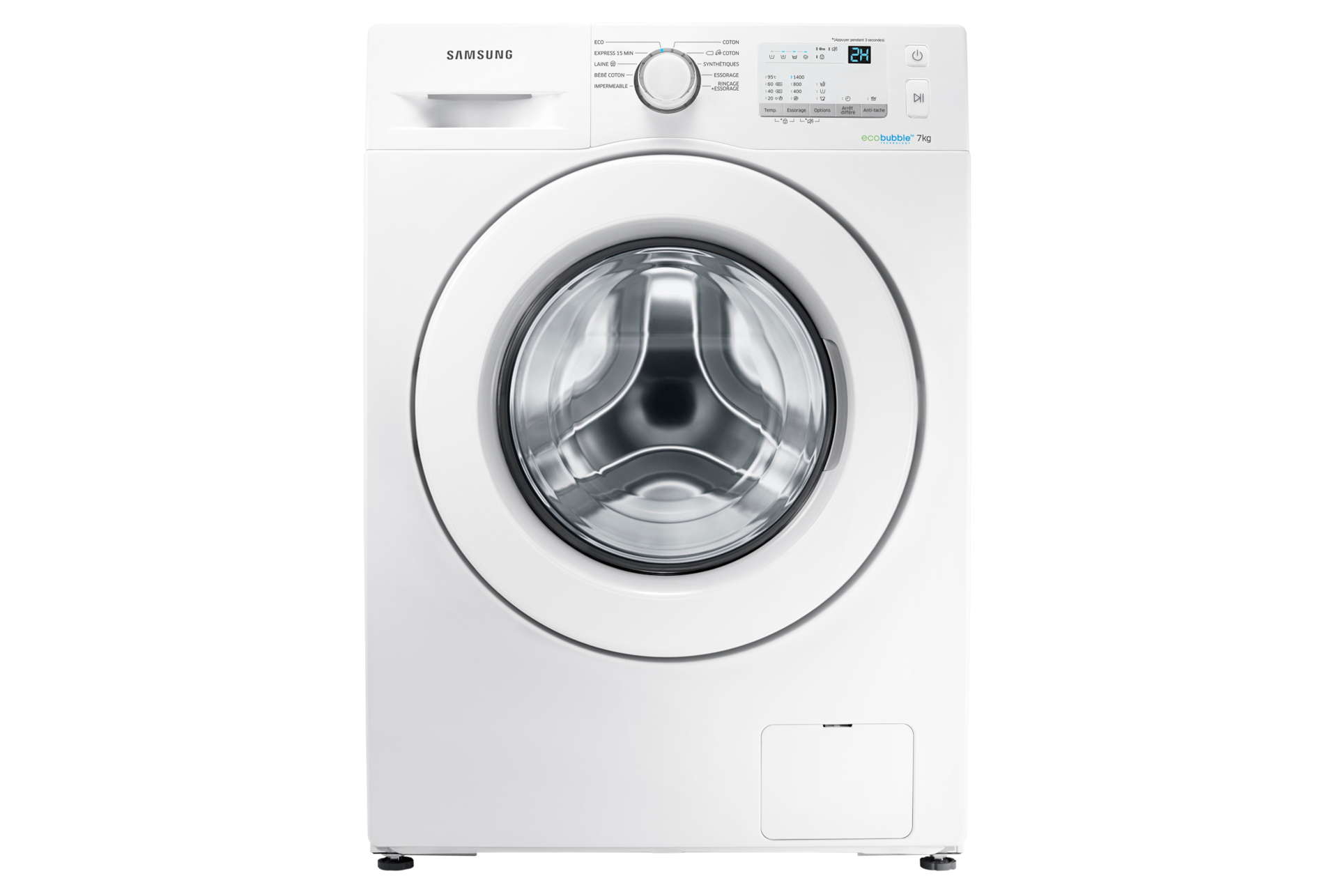 Samsung Ecobubble WW70J3467KW - Machine à laver - indépendant - largeur :  60 cm - profondeur : 55 cm - hauteur : 85 cm - chargement frontal - 48  litres - 7 kg - 1400 tours/min - blanc