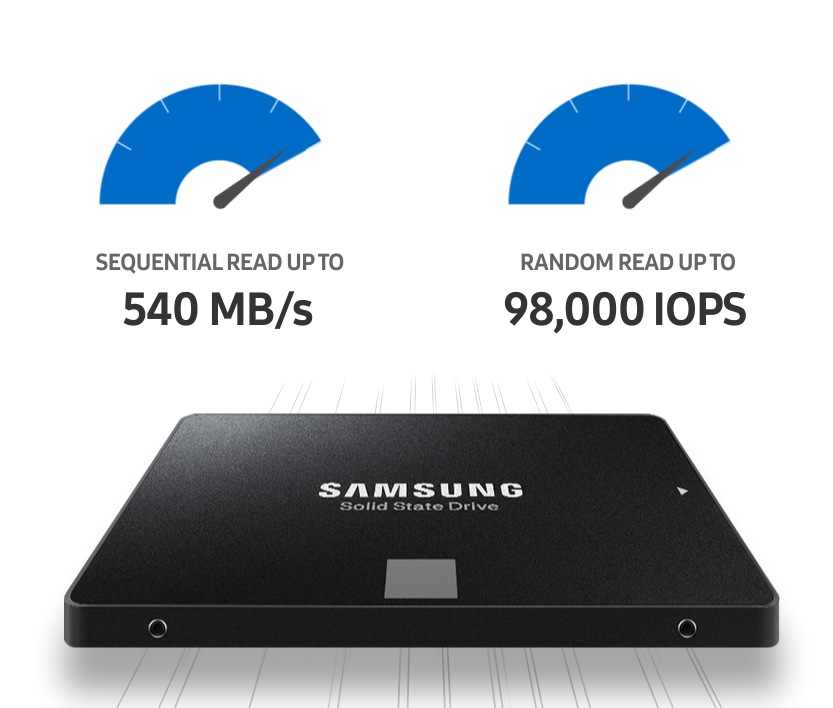 Sequentielles Lesen bis zu 540 MB/s, Random-Lesen bis zu 98,000 iops