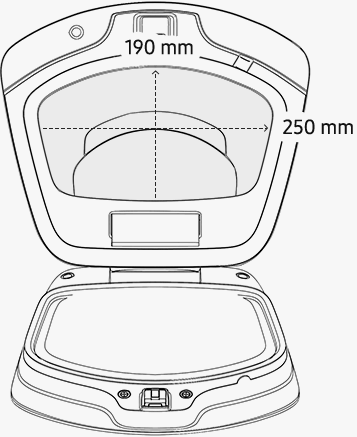 Dimension of adddoor. Height is approximately 190mm and the width is 250mm.