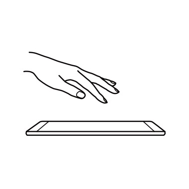 Hand about to touch Galaxy S7 display