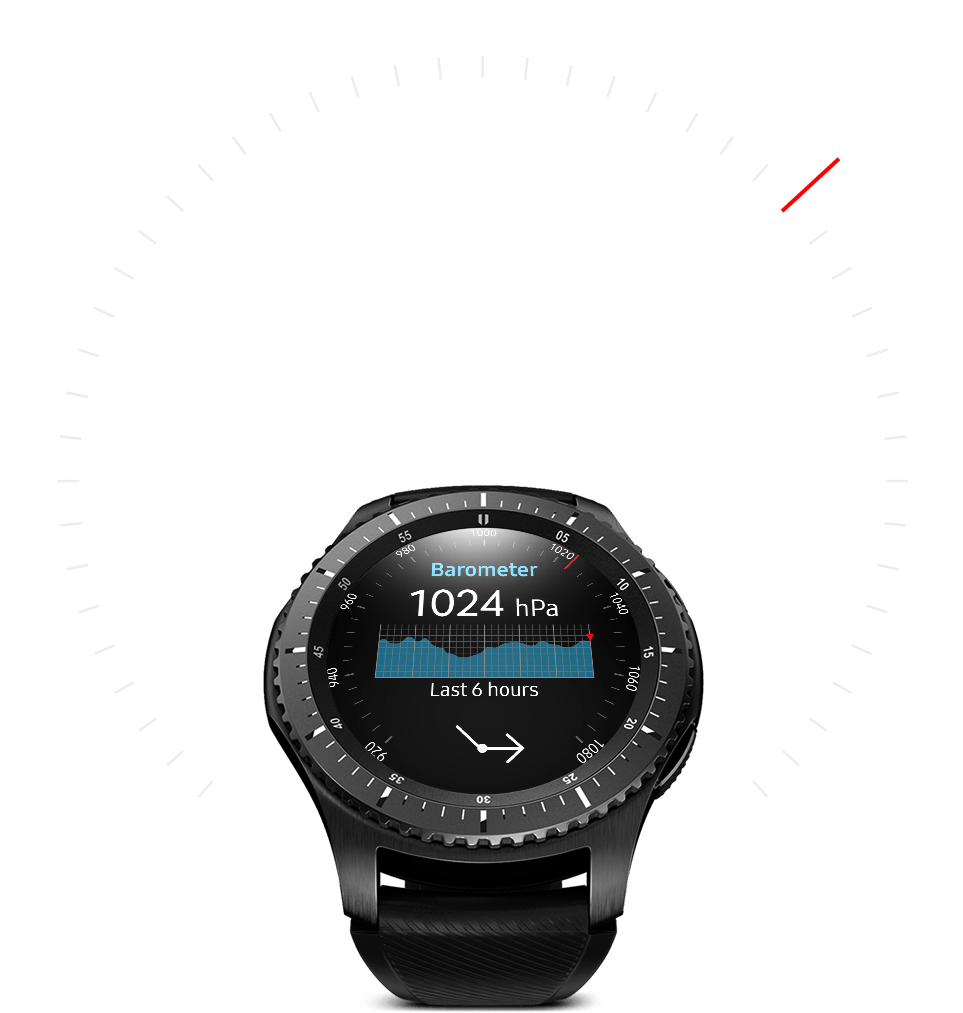 Gear S3 with barometer on watch face