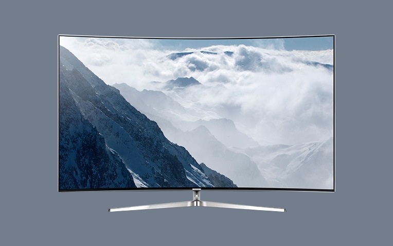 see large image of front image of TV with blue on screen.