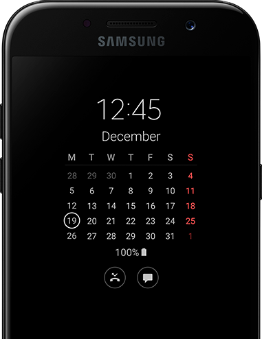 View the date and time in an instant on the Galaxy A5 (2017) with Always on Display.