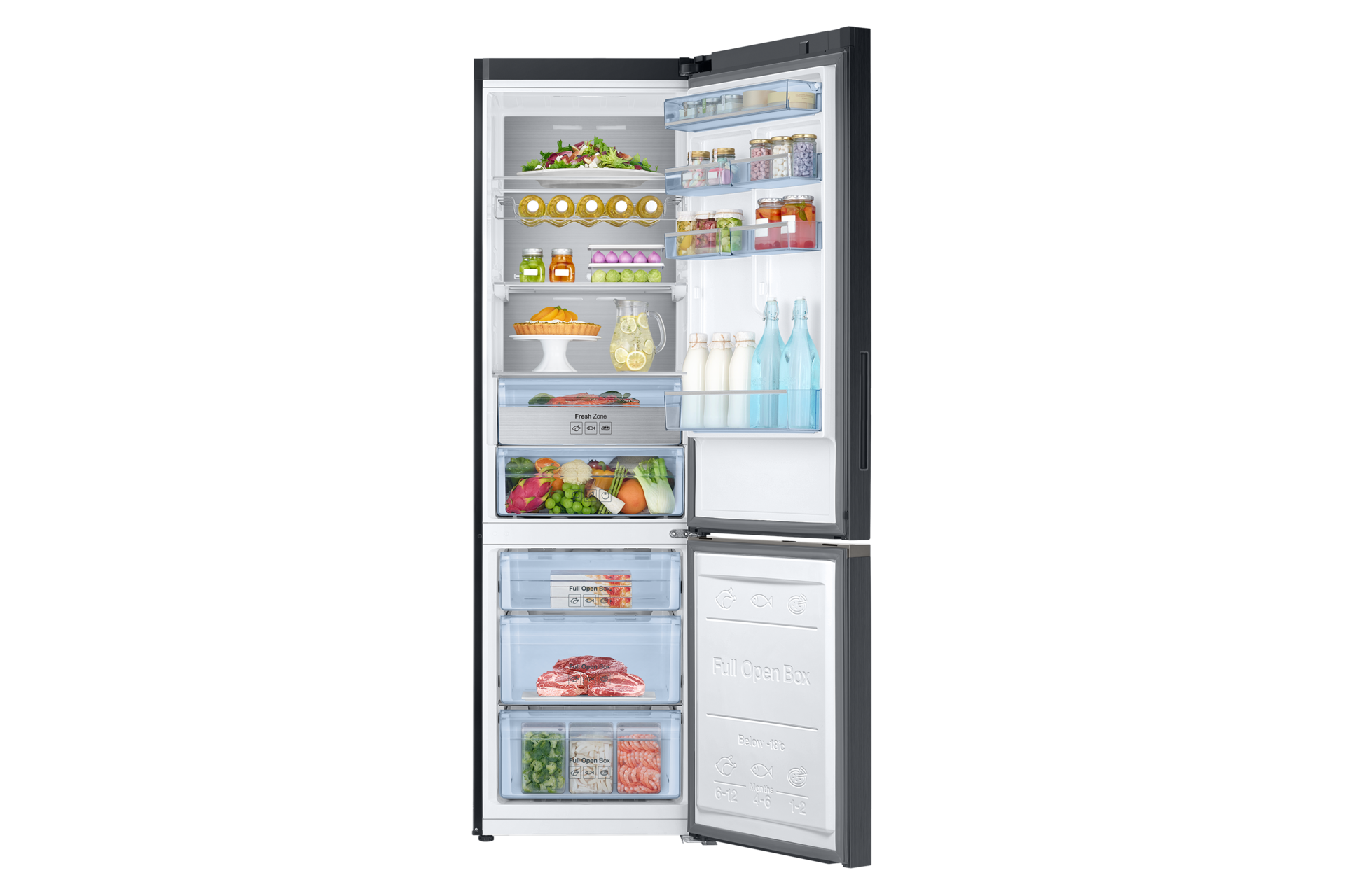 front-open-with-food black