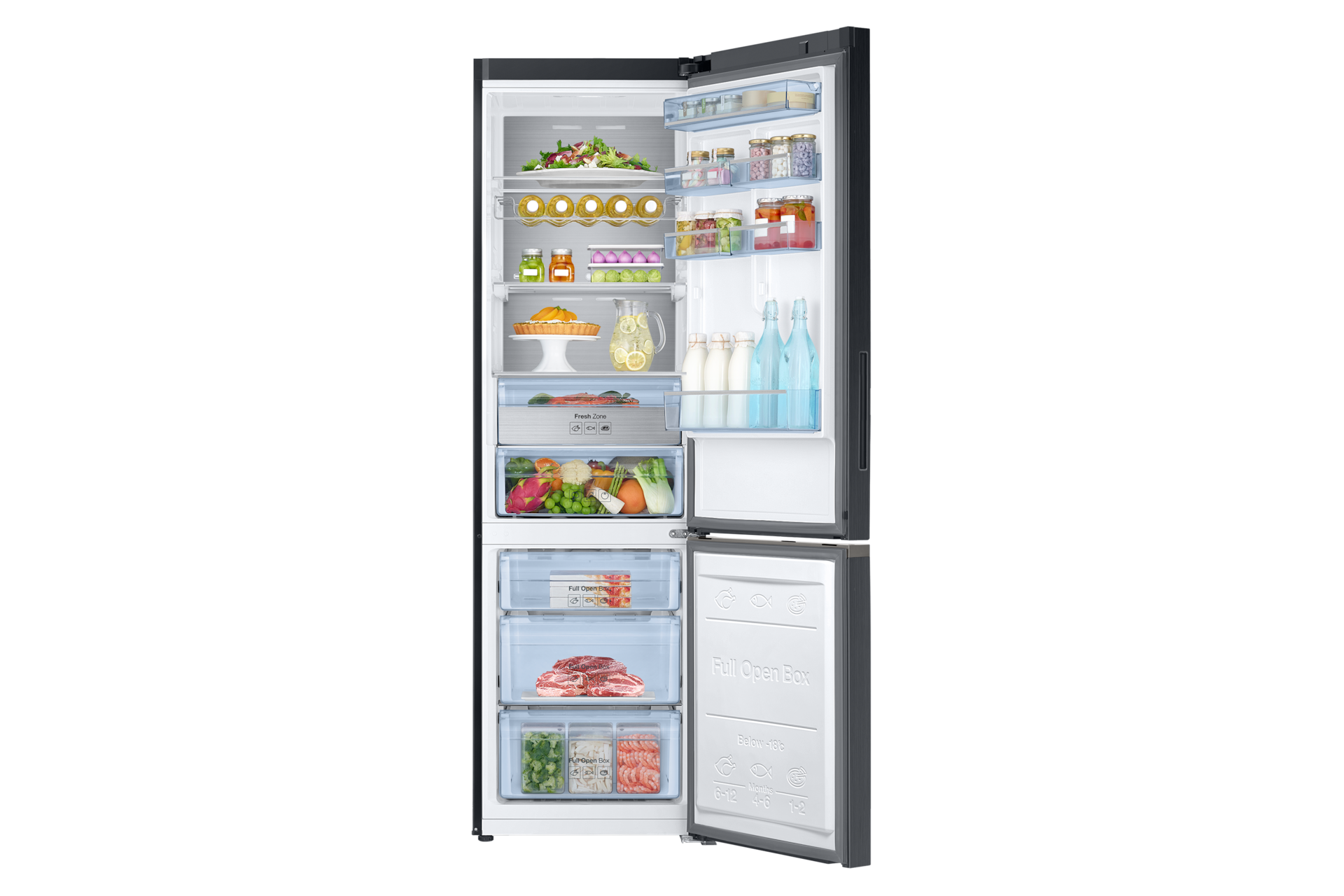 front-open-with-food black