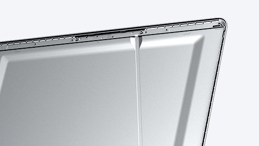 A magnified image showing the Notebook 9’s top frame