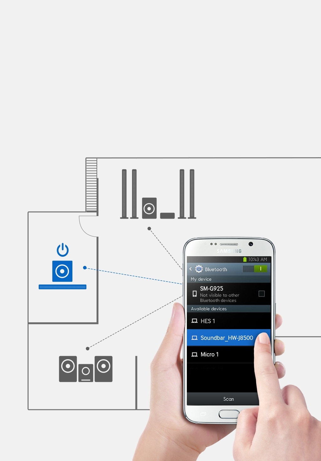 samsung soundbar bluetooth power