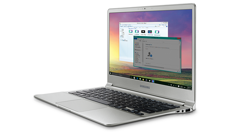 An image showing the Samsung Notebook 9's Secret Screen function.