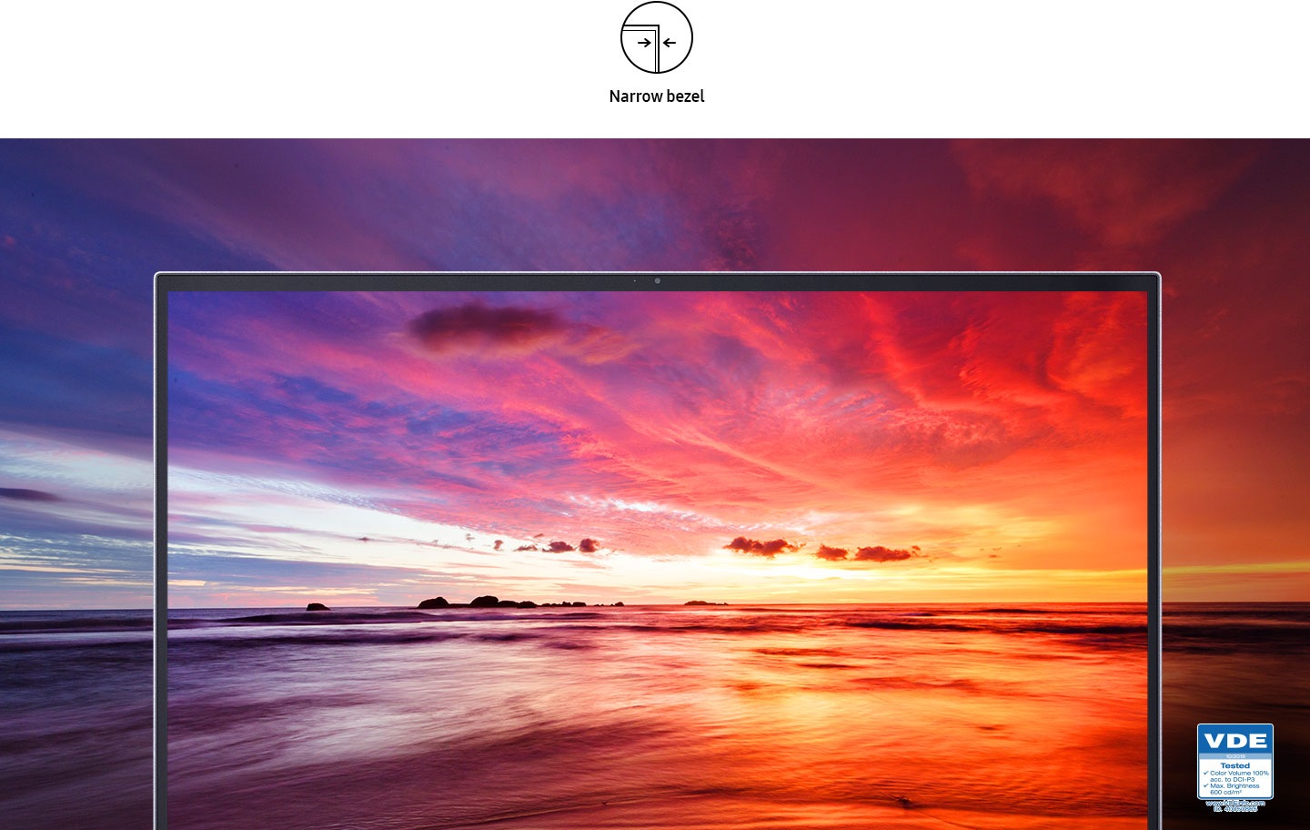 100&#37; color volume QLED display, slimmer bezels